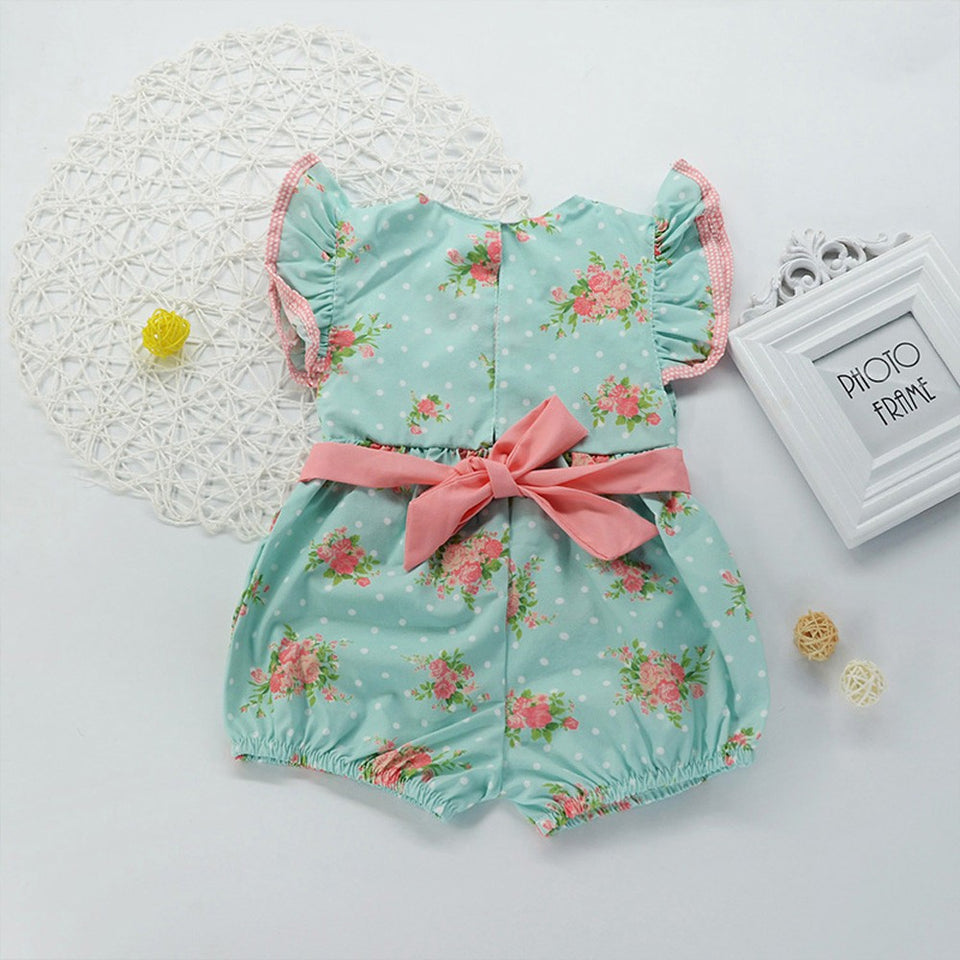 2017 new Baby Girl Rompers Summer Girls Clothing Flower Rompers Newborn Baby Clothes Cute Baby Jumpsuits Infant Girls Clothing